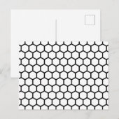 Zwarte lijn Honeycomb bijenkast Hexagonal Patroon Briefkaart (Voorkant / Achterkant)