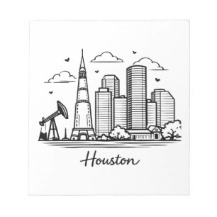 Zwarte lijn Houston illustratie Notitieblok