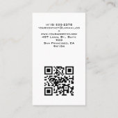ZWARTE LIJN MONOGRAAM BEDRIJFSLOGO QR CODE VISITEKAARTJE (Achterkant)
