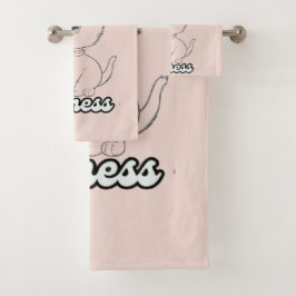 Zwarte lijn tekening van Sweet Kitten Bad Handdoek