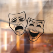Zwarte lijn voor comedy- en tragedie-theater raamsticker (Vel 2)