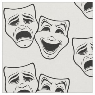 Zwarte lijn voor comedy- en tragedie-theater stof