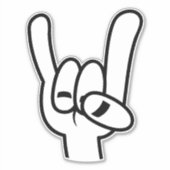 Zwarte lijn zware metalen duivel sticker (Voorkant)