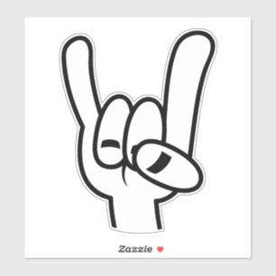 Zwarte lijn zware metalen duivel sticker