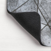 Zwarte lijnen witte grijze rechthoeken abstract muismat (Hoek)