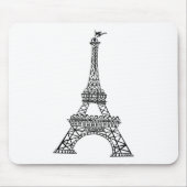 Zwarte line Eiffel Tower Muismat (Voorkant)
