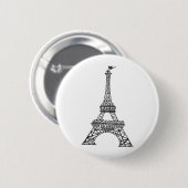 Zwarte line Eiffel Tower Ronde Button 5,7 Cm (Voorkant /achterkant)