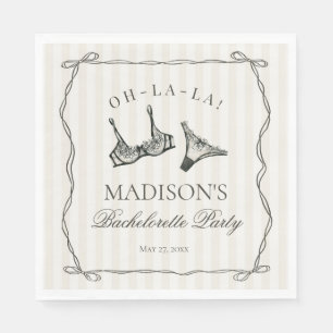 Zwarte lingerie douche vrijgezellenfeest tafeldeco servet