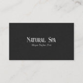 Zwarte Linnen Textuur Natuurlijke Spa Therapeut Visitekaartje (Voorkant)