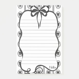 Zwarte lint aantekeningen 4x6 plaknotitieblok post-it® notes