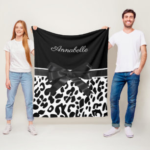 Zwarte lint-luipaard fleece deken