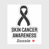 Zwarte lint voor huidkanker sticker (Vel)