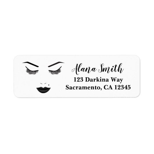 Zwarte Lippen Make-up Gezicht Wenkbrauwen Lippen G Etiket (Voorkant)