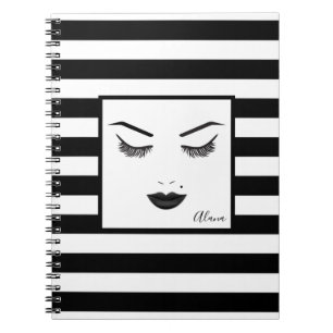 Zwarte lippen make-up gezicht wenkbrauwen lippen g notitieboek