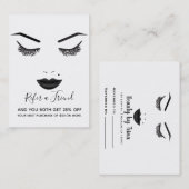 Zwarte lippen make-up gezicht wimpers lippen verwi visitekaartje (Voorkant / Achterkant)