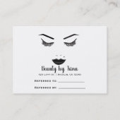 Zwarte lippen make-up gezicht wimpers lippen verwi visitekaartje (Achterkant)
