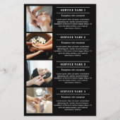 Zwarte Logo Diensten Beauty Salon Marketing Flyer (Achterkant)