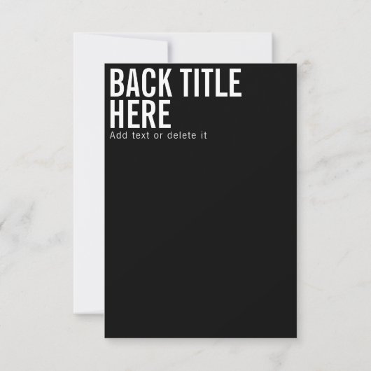 Zwarte logo en tekst moderne, scherpe uitnodigings (Achterkant)