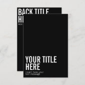 Zwarte logo en tekst moderne, scherpe uitnodigings (Voorkant / Achterkant)