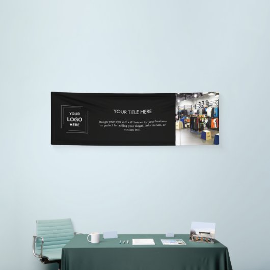 Zwarte Logo | Moderne professionele foto 8' Busine Spandoek (Beurs)