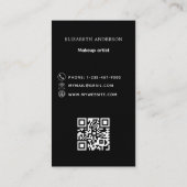 Zwarte logo Qr code social media premium Visitekaartje (Achterkant)