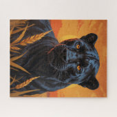 Zwarte luipaard en Afrikaanse savanne Legpuzzel (Horizontaal)