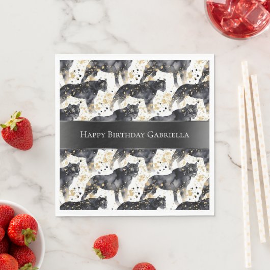 Zwarte luipaarden servet (Insitu)