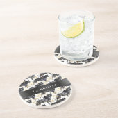 Zwarte luipaarden zandsteen onderzetter (Zijkant)