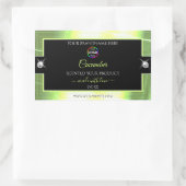 Zwarte luxe glanzende lichtgroene logo-productlabe rechthoekige sticker (Tas)