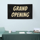 Zwarte luxe & gouden GRAND OPENING banner – Elegan (Beurs)