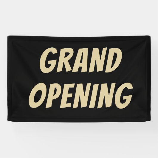 Zwarte luxe & gouden GRAND OPENING banner – Elegan (Horizontaal)