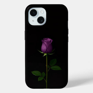 Zwarte Luxe iPhone 15 Hoesje, Koninklijke Violet R