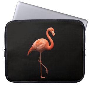 Zwarte Luxe Laptophoes, Roze Flamingo Laptop Sleeve