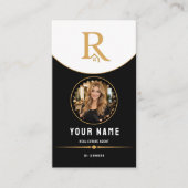 Zwarte luxe moderne onroerend goed QR-code ID goud Contactkaartje (Voorkant)