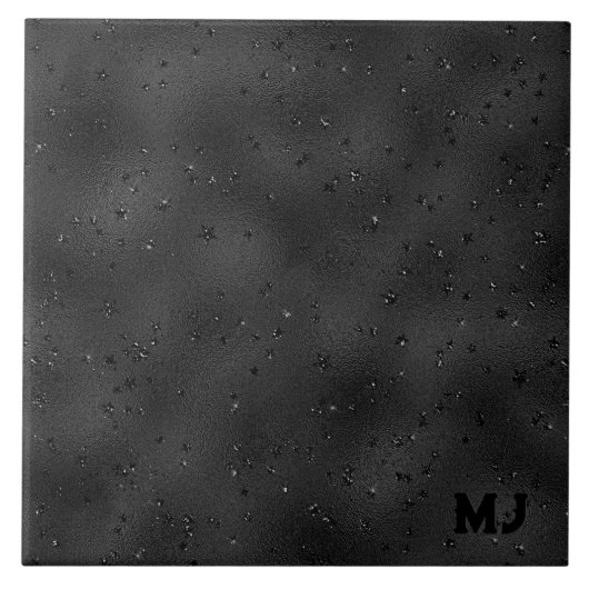 Zwarte luxemousserende achtergrond tegeltje (Voorkant)
