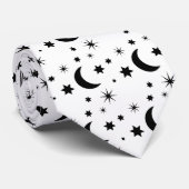 Zwarte maan en sterren stropdas (Opgerold)