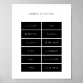 Zwarte maanden van het jaar educatief poster (Voorkant)