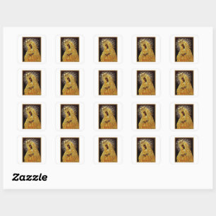 Zwarte Madonna in gebed Vierkante Sticker