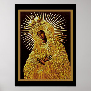 Zwarte Madonna in het Poster van Prayer
