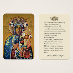 Zwarte Madonna Maagd Maria Katholieke Prayer Visitekaartje