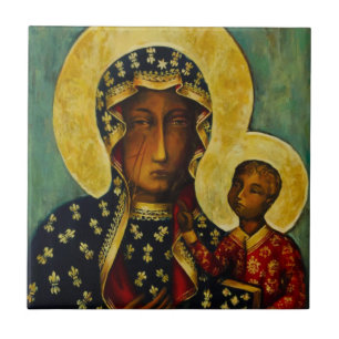 Zwarte Madonna van Częstochowa Tegeltje