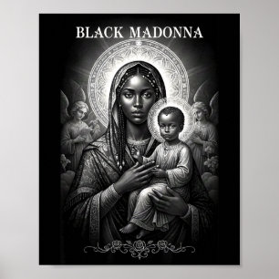 Zwarte Madonna Zwarte Moeder en Kind Christelijk B Poster