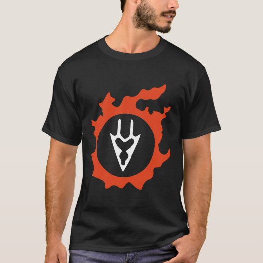 Zwarte Mage voor aankomende lichte en donkere roek T-shirt (Voorkant)