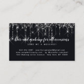 Zwarte make-up artist haarstylist glitter drips visitekaartje (Achterkant)