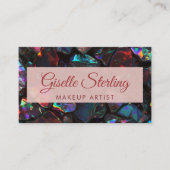 Zwarte make-up artist Opal Gemstone QR-code Visitekaartje (Voorkant)