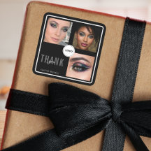 Zwarte Make-up Artist Studio Fotocollage Bedankt
