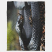 ZWARTE MAMBA SLANG FLEECE DEKEN (Voorkant)