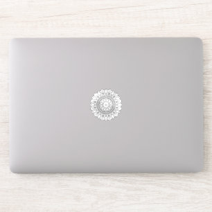 Zwarte Mandala Fantasy Bloem en harten Sticker