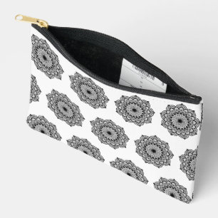 Zwarte Mandala op Witte Achtergrond Etui