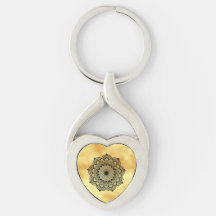 Zwarte Mandala op zachte gouden achtergrond